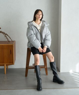 earth music&ecology フーディーパファーブルゾン ミント