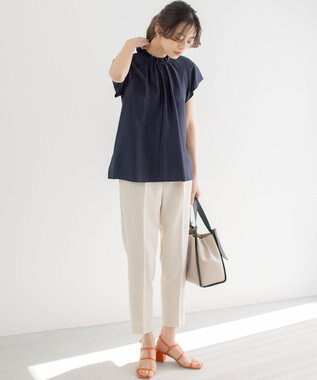 組曲 カールマイヤーハイネック ブラウス ネイビー系