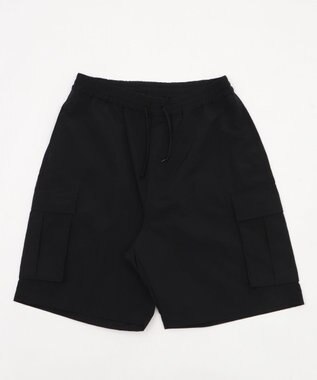 WEGO 【撥水/速乾/ウエストゴム/ユニセックス着用ITEM/MLサイズ展開】ナイロンイージーバギーカーゴショーツ ブラック