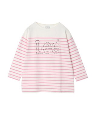 earth music&ecology Ｌｅｅ×ｅ．ｍ．ａ．ｅ　ＢＯＲＤＥＲ　Ｌ／Ｓ　ＴＥＥ Pink