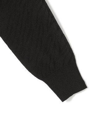 ICB L シアージャカード ニットブルゾン ブラック