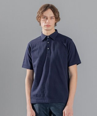 JOSEPH HOMME コンパクトサッカージャージー　ポロシャツ ネイビー系