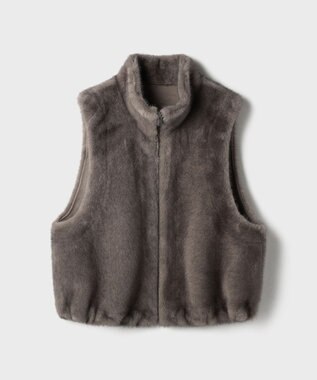 GRACE CONTINENTAL フェイクミンクベスト グレー