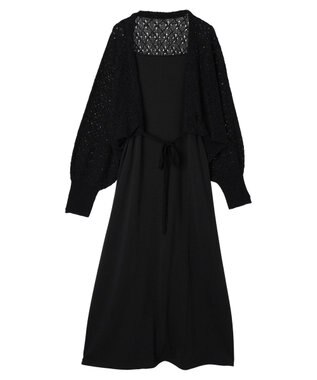 earth music&ecology ＳＥＴ２点　マルチウェイボレロキャミワンピース Black