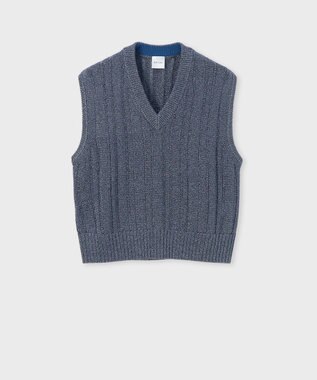 Paul Smith グリッター ニット ベスト グレイッシュブルー