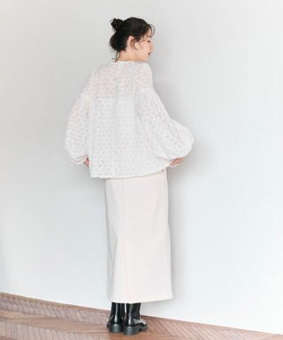 #Newans 【洗える】フィラッフィギャザースリーブブラウス ホワイト