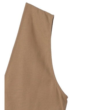 Green Parks 綿麻混サロペット Dark Beige