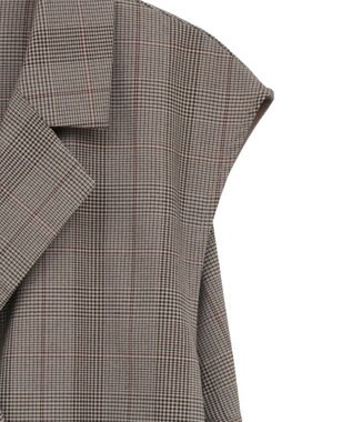 earth music&ecology ショートジレンチ Check Brown