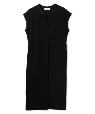 BEIGE， 【Lsize・セットアップ対応】CINDY / 配色ネック フレンチドレス Black x Black