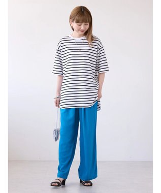 AMERICAN HOLIC 抗菌防臭＋ＵＶカット裾ラウンドカットチュニック Border