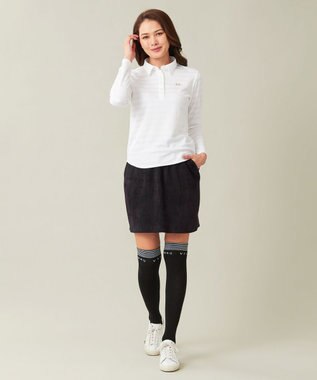 23区GOLF セットアップ可【WOMEN】ストレッチモール ニット スカート ネイビー系