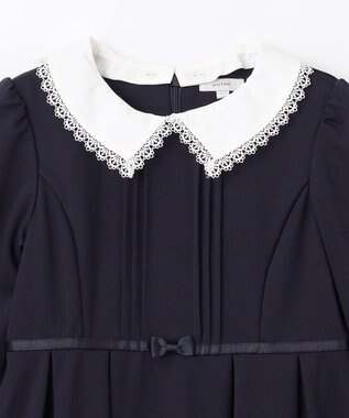 ANY KIDS レース付き きちんと ワンピース ネイビー