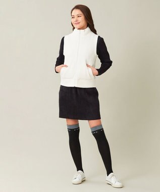 23区GOLF セットアップ可【WOMEN】ストレッチモール ニット スカート ネイビー系