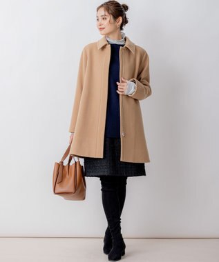 組曲 ショートビーバー ステンカラー コート ベージュ系