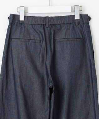 J.PRESS LADIES L 【洗える】ライトデニム セミワイド パンツ ネイビー系