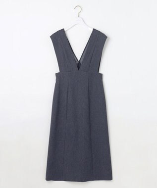 ANY SIS 【洗える】タイト ジャンパースカート シャンブレー