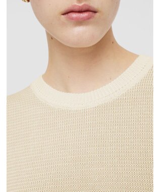 JOSEPH 【洗える】マイクロストライプ　ショートスリーブニット Ivory/Quail