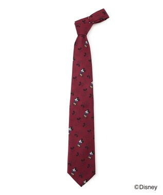 J.PRESS MEN 【DISNEY COLLECTION】シルクレップジャガード ネクタイ / ミッキーマウス ワイン系