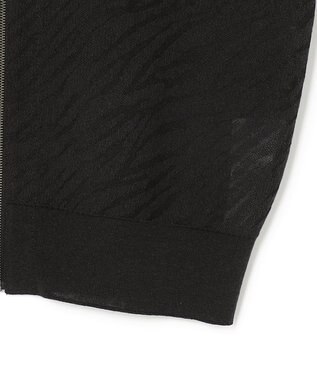 ICB L シアージャカード ニットブルゾン ブラック