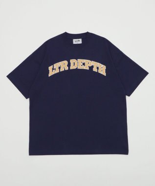 WEGO 【ユニセックス着用ITEM/MLサイズ展開】チェックカレッジグラフィックT（SS） ネイビー