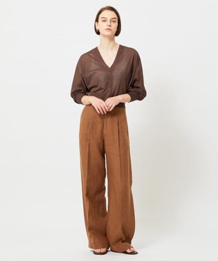 BEIGE， 【洗える】MOISE / 2WAYドルマンカーディガン Brown × White