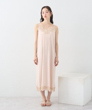 earth music&ecology レースインナーキャミワンピース Gray Beige