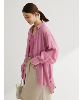 Green Parks レギュラーカラーシアーシャツ Pink