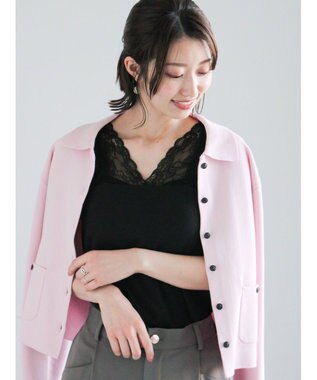 Te chichi 前後2WAYレースネックタンクトップ ブラック