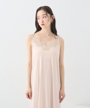 earth music&ecology レースインナーキャミワンピース Gray Beige