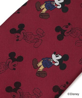 J.PRESS MEN 【DISNEY COLLECTION】シルクレップジャガード ネクタイ / ミッキーマウス ワイン系