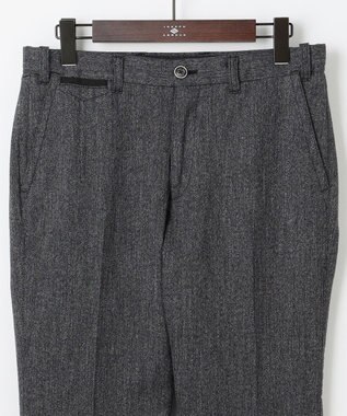 JOSEPH ABBOUD 【キングサイズ・ウエストも伸びる!オーガニックコットン使用】ムリネへリンボンストレッチ パンツ グレー系