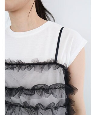 Green Parks ・ｓｗｉｎｇ　ｂｙ　ＳＥＴ２点チュールビスチェ＆フレンチＴ Off White