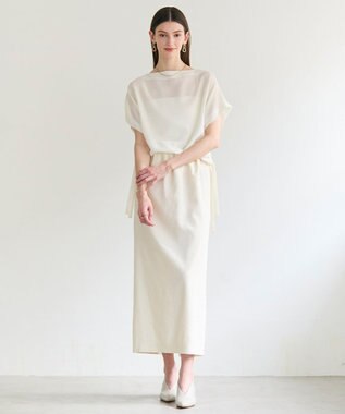 BEIGE， SPINEL / タックギャザー Iラインスカート Ecru