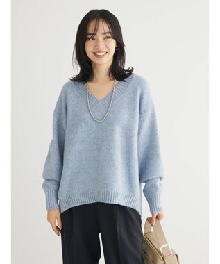 Green Parks ＭｉｘカラーＶネックニットプルオーバー Blue