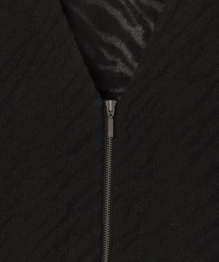 ICB L シアージャカード ニットブルゾン ブラック