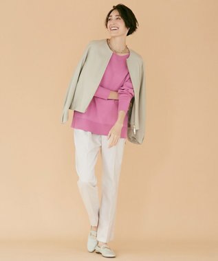 自由区 【Sサイズ有】コットンカシミヤ ニットトレーナー ピンク系