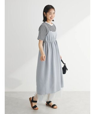 Green Parks ２ＷＡＹラメチュールキャミワンピース Gray