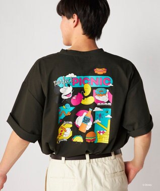 OP／FILA 【Ocean Pacific】ミッキー/水陸両用ビッグTシャツ/ユニセックス チャコールグレー