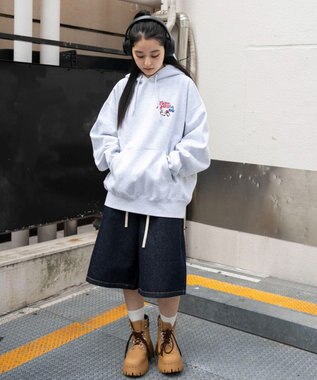 WEGO 【ユニセックス着用ITEM】別注BENDAVISグラフィックプルパーカー アッシュグレー