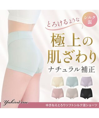 BRADELIS New York 【Yukine inc. 】ゆきねえとろりソフトシルク混ショーツ24 履き心地重視の補正ショーツ お腹すっぽり 響きにくい 快適 ミントグレー