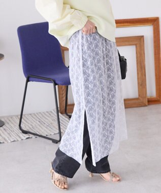 AMERICAN HOLIC サイドスリットレーススカート Off White