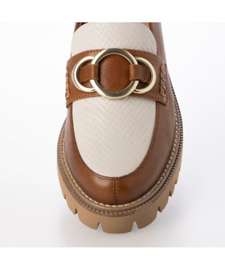 ing <ing>リングビット厚底ローファー ブラウンコンビ