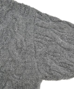 Green Parks ふわふわケーブルニットプルオーバー Gray Mixture