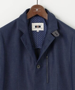 JOSEPH ABBOUD 【清涼/軽量/ストレッチ/ソフト】プリントレノクロス コンバーチブル ジャケット ネイビー系