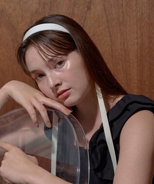 Phoebe ハングリボンカチューシャ　ホワイト ホワイト