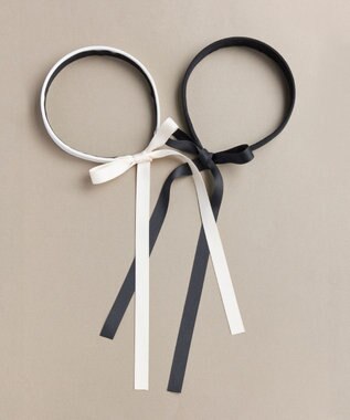 Phoebe ハングリボンカチューシャ　ホワイト ホワイト