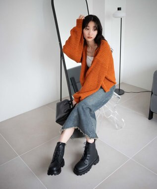 WEGO レースアップショートブーツ ブラック