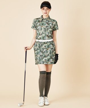23区GOLF 【WOMEN】キャンピングカモ柄プリントカルゼ スカート グリーン系5