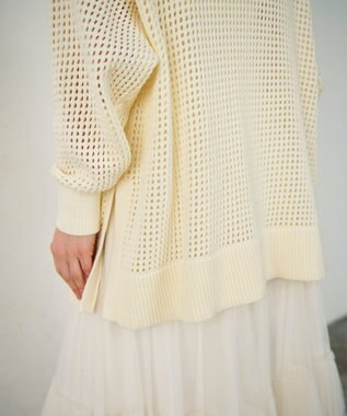 GRACE CONTINENTAL メッシュドルマン2WAYニット ホワイト
