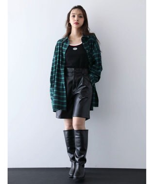 Green Parks ＥＧＯＩＳＴ　配色ラインキャミソール Black